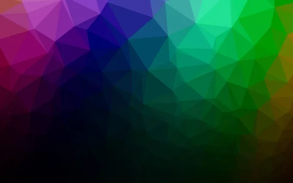 暗多色 彩虹矢量抽象马赛克背景 — 图库矢量图片