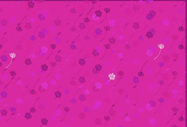 Plantilla Dibujo Vectorial Rosa Claro Ilustración Decorativa Con Hojas Coloridas — Vector de stock