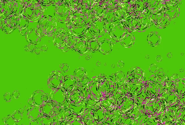 Jasnoróżowy Zielony Wzór Wektora Kółkami Piękna Kolorowa Ilustracja Zamazanymi Kręgami — Wektor stockowy