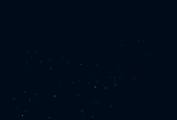 Світло Блакитний Зелений Векторний Візерунок Символом Карт Кольорові Ілюстрації Сердечками — стоковий вектор