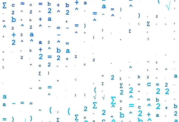 Hellblaue Vektorvorlage Mit Mathematischen Simulationen Abstrakte Illustration Mit Farbigen Algebra — Stockvektor