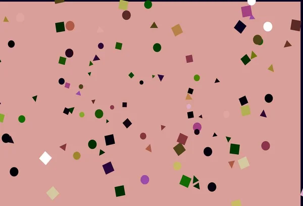 Ανοιχτό Ροζ Πράσινο Διανυσματικό Μοτίβο Πολυγωνικό Στυλ Κύκλους Αφηρημένη Εικόνα — Διανυσματικό Αρχείο