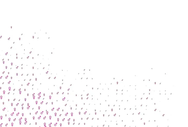 Světle Růžová Vektorová Šablona Mužem Ženské Symboly Inteligentní Ilustrace Barevném — Stockový vektor