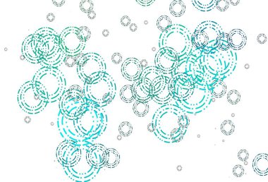 Açık mavi, daireli yeşil vektör şablonu. Soyut arka planda bulanık kabarcıklar ve renkli gradyan. Marka kitabın için tamamen yeni bir şablon.