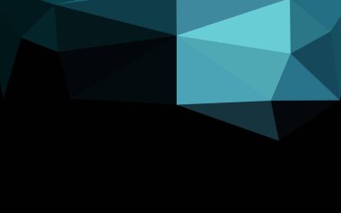 Koyu mavi vektör parlayan üçgen desen.