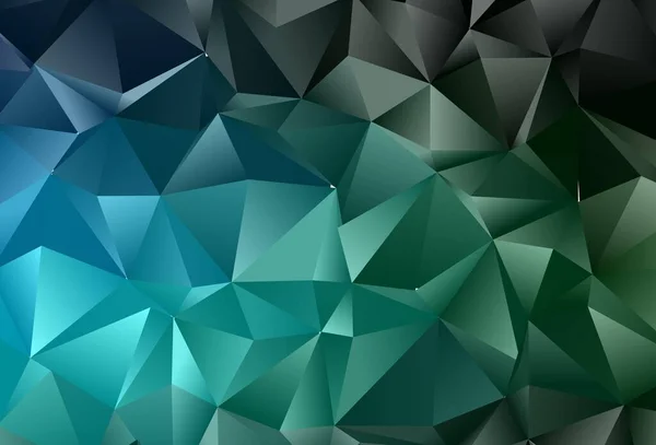 Dark Blue Zelený Vektorový Abstraktní Mozaikový Vzor Kreativní Ilustrace Polotónovém — Stockový vektor
