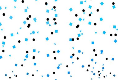 Kristallerle, dairelerle, karelerle ışık Mavisi vektör şablonu. Daireler, çizgiler, rengarenk eşkenar dörtgenler. İş ilanları, broşürler, broşürler için desen