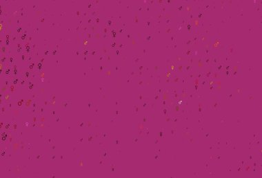 Açık pembe, cinsiyet faktörlü sarı vektör deseni. Modern soyut illüstrasyon, gradyan erkek, kadın işaretleri. TV reklamları için basit tasarım.