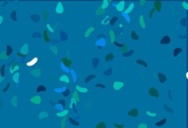 Açık mavi, soyut şekilli yeşil vektör arkaplan. Soyut tarzda rengarenk gradyan şekilleri olan bir resim. Kartvizitiniz için modern tasarım.