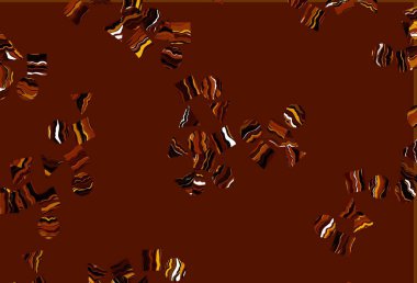 Açık Turuncu vektör kapağı çemberli çokgen biçimdedir. Küreler, kareler ve çizgilerle soyut çizimler. İniş sayfası için modern şablon.