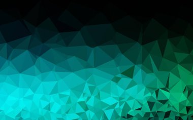 Koyu mavi, yeşil vektör soyut çokgen dokusu.