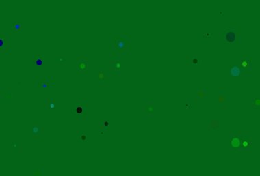 Açık mavi, baloncuklu kırmızı vektör arka planı. Doğa tarzında bulanık halkaları olan güzel renkli çizimler. Reklamlar, broşürler için desen.