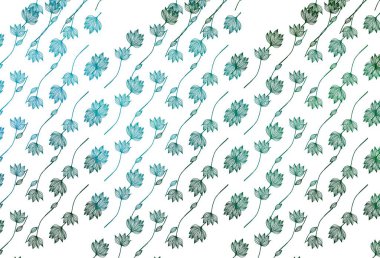 Açık mavi, yeşil vektör çizim kalıbı. Soyut renkli yapraklarla dekoratif illüstrasyon. Boyama kitapları ve çocuklar için sayfalar.