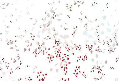 Açık yeşil, kaotik şekilli kırmızı vektör deseni. Rastgele şekillerle soyut tarzda dekoratif tasarım. Web siteniz için basit tasarım.