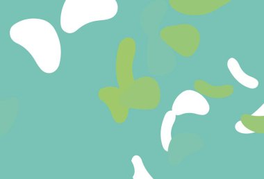 Açık yeşil, Memphis şekilli sarı vektör şablonu. Rastgele şekillerle soyut tarzda dekoratif tasarım. Web siteniz için basit tasarım.