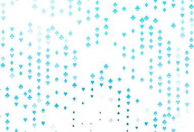 Oyun kartlarıyla hafif BLUE vektör dokusu. Kupa, maça, sinek ve elmasların olduğu bir resim. Kitapçıklar, kumarhanelerin broşürleri..
