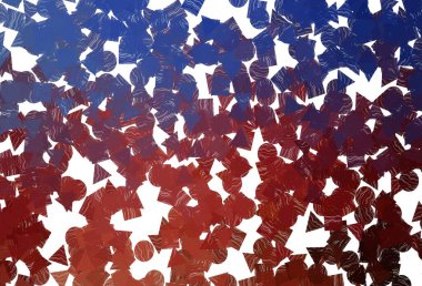 Lacivert, kırmızı vektör kaplamalı ve daireler şeklinde. Renkli noktaları, çizgileri, küpleri olan soyut çizimler. İş ilanları, broşürler, broşürler için desen