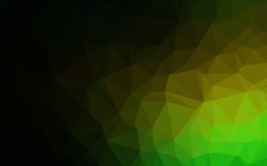 Koyu yeşil, sarı vektör üçgen mozaik doku.