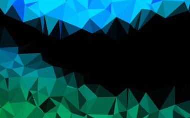 Açık Mavi, Yeşil vektör üçgen mozaik örtüsü.