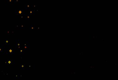 Koyu sarı, turuncu vektör arka plan, üçgenler, daireler, küpler. Renkli daireler, üçgenler, dikdörtgenler. Reklamınız, posteriniz, afişiniz için en iyi tasarım.