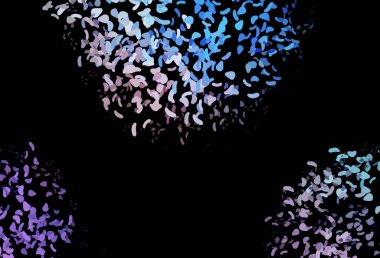 Koyu mavi, soyut şekilli kırmızı vektör arkaplan. Rastgele şekillerle soyut tarzda dekoratif tasarım. Web siteniz için basit tasarım.