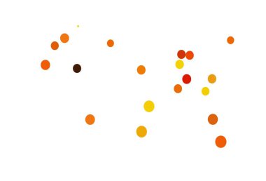 Disklerle açık turuncu vektör dokusu. Bulanık yağmur damlaları olan soyut bir çizim. Marka kitabınız için şablon.