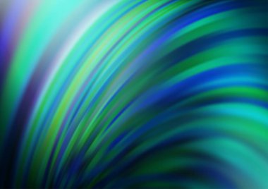 Koyu mavi, eğri kurdeleli yeşil vektör deseni.