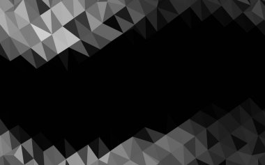 Koyu gümüş, gri vektör soyut çokgen dokusu.