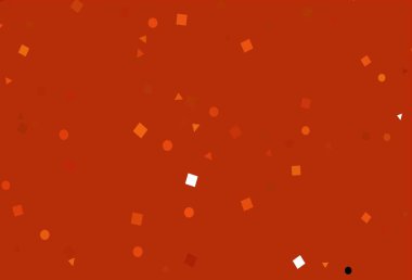 Açık Turuncu vektör arkaplanı çizgiler, daireler, eşkenar dörtgenler. Daireler, çizgiler, rengarenk eşkenar dörtgenler. İniş sayfası için modern şablon.