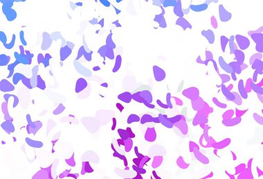 Açık pembe, kaotik şekilli mavi vektör deseni. Soyut gradyan şekilli basit renkli çizimler. Duvar kağıtları için zarif tasarım.