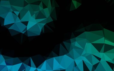 Koyu mavi, yeşil vektör çokgen şablonu.