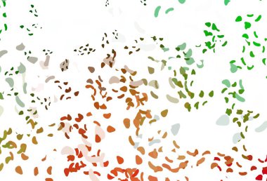 Açık yeşil, Memphis şekilli kırmızı vektör şablonu. Soyut gradyan şekilli basit renkli çizimler. Web siteniz için basit tasarım.