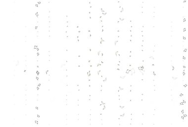 Müzik sembollü açık yeşil vektör arkaplanı. Renkli gradyan notaların parlak çizimi. Müzisyenlerin web siteleri için desen.