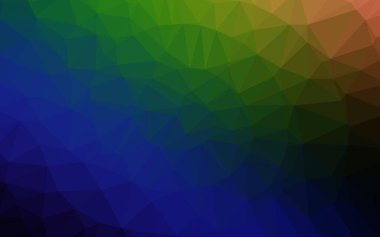 Koyu Çokrenkli, Gökkuşağı vektör üçgeni mozaik şablon.