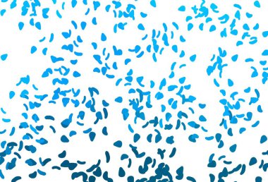 Kaotik şekilli açık mavi vektör deseni. Rastgele şekillerle soyut tarzda dekoratif tasarım. Duvar kağıtları için zarif tasarım.