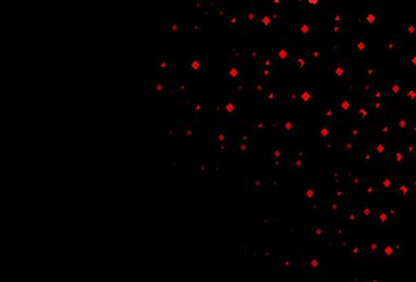 Koyu kırmızı arka plan, üçgenler, daireler ve küplerle. Soyut tarzda dekoratif tasarım, çizgiler, noktalar, küplerle. Duvar kağıtları için şablon.