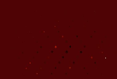 Poker sembollü açık kırmızı vektör şablonu. Kupa, maça, sinek ve elmasların olduğu bir resim. Kumarhanelerin kartvizitleri için şablon.