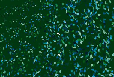 Açık mavi, rastgele şekilli yeşil vektör dokusu. Renkli rastgele şekillerle modern soyut illüstrasyon. Bir cep telefonu için arka plan.