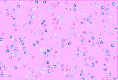 Açık pembe, benekli mavi vektör örtüsü. Soyut arka planda bulanık kabarcıklar ve renkli gradyan. Posterler, afişler için tasarım.