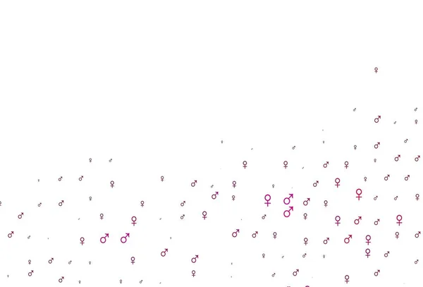 浅紫色 粉红色的矢量纹理与男性 女性图标 色彩艳丽的渐变风格 带有性别标志的漂亮插图 单面墙纸的现代设计 — 图库矢量图片