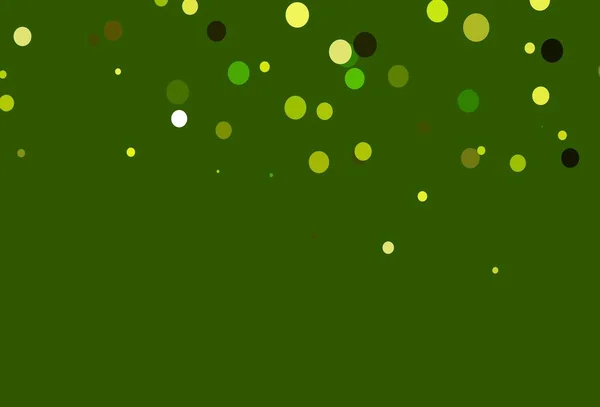 ライトグリーン ドット付きレッドベクトル背景 カラフルな水滴と現代抽象的なイラスト チラシのパターン — ストックベクタ