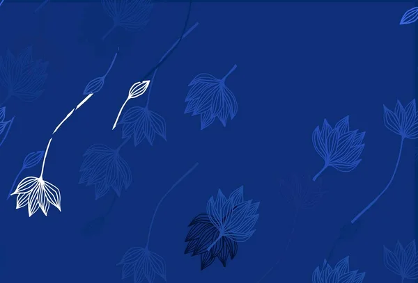 Modèle Doodle Vectoriel Bleu Clair Feuilles Abstraites Avec Dégradé Sur — Image vectorielle