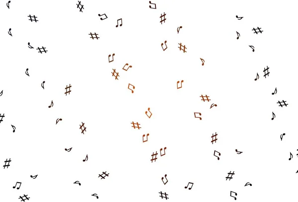 Світло Оранжева Векторна Текстура Музичними Нотами Декоративний Дизайн Абстрактному Стилі — стоковий вектор