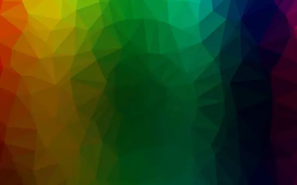 Dark Multicolor Rainbow Vector Polygon Abstracte Achtergrond — Stockvector