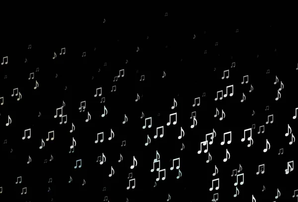 音楽記号付きダークブラックベクトルテンプレート 音楽の形をした抽象的なスタイルで装飾的なデザイン チラシの模様 — ストックベクタ
