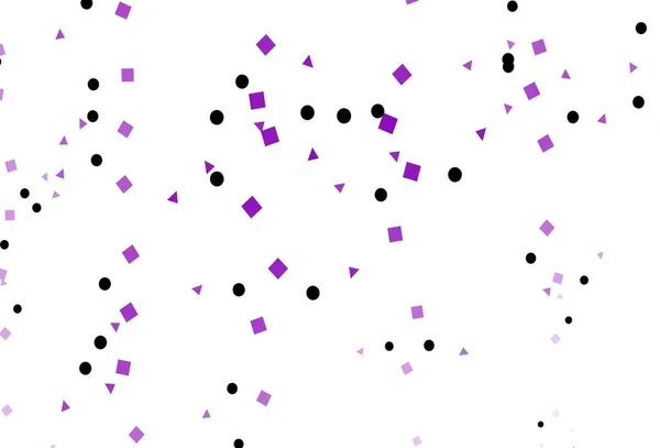 Plantilla Vector Púrpura Claro Con Cristales Círculos Cuadrados Ilustración Con — Vector de stock