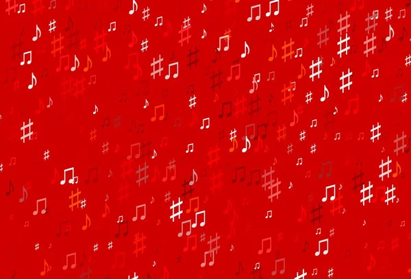 Fond Vectoriel Rouge Clair Avec Des Notes Musique Illustration Abstraite — Image vectorielle