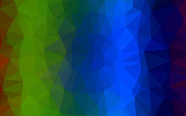Темный Многоцветный Векторный Многоугольник Рейнбоу — стоковый вектор
