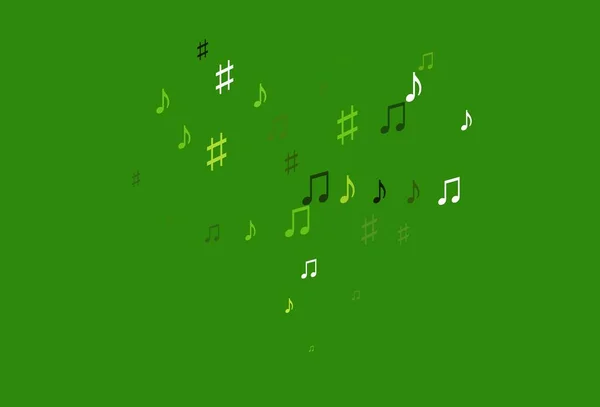 Hellgrüne Vektorvorlage Mit Musikalischen Symbolen Moderne Abstrakte Illustration Mit Melodietastaturen — Stockvektor