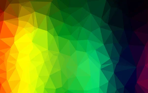 Dark Multicolor Rainbow Vector Wazig Driehoekpatroon — Stockvector